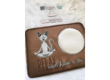 Stickdatei ITH - Mug Rug Yoga Katze "Relax and have a tea"